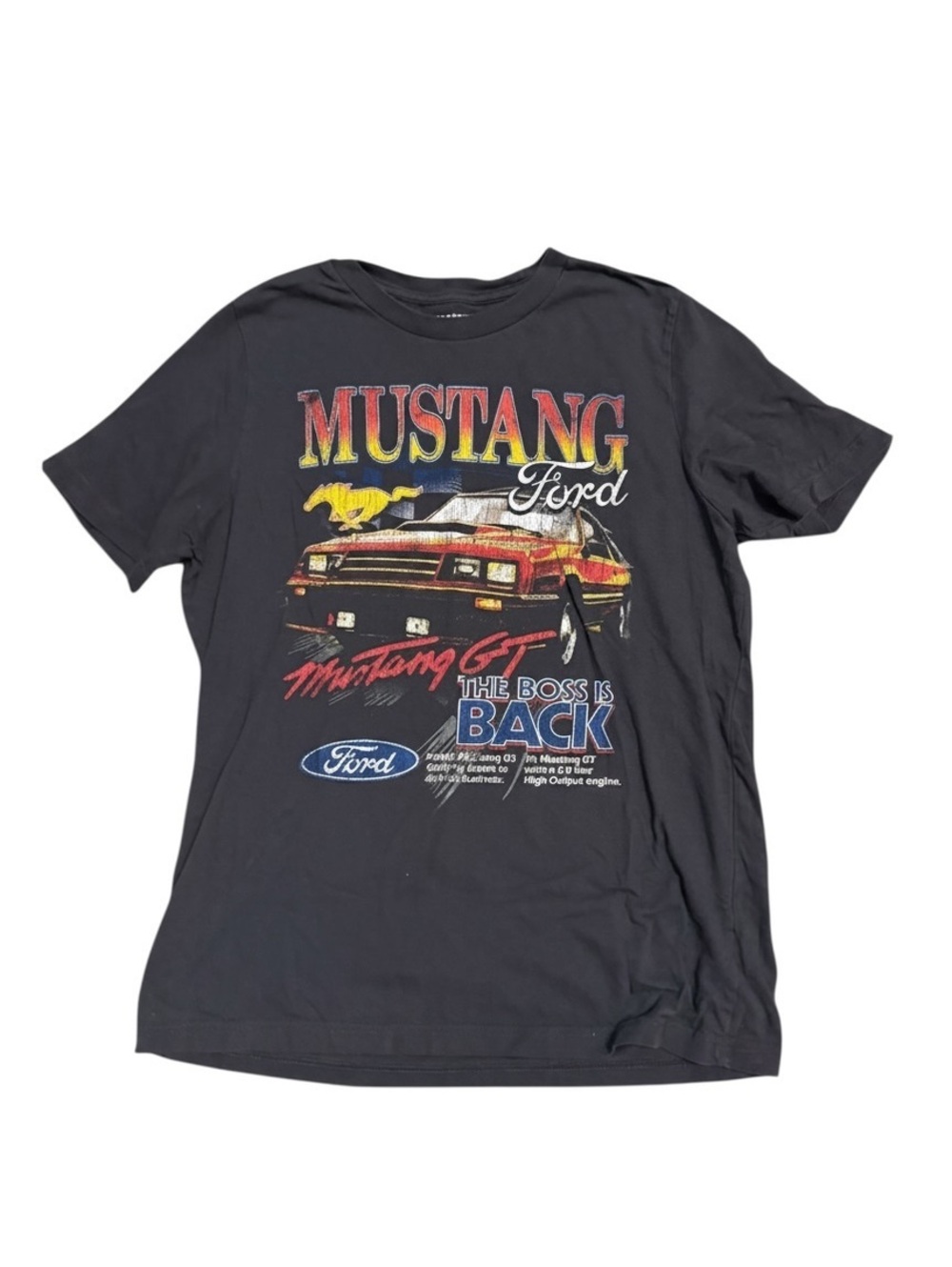 Old Navy Mustang Ford Graphic T-Shirt XS Black